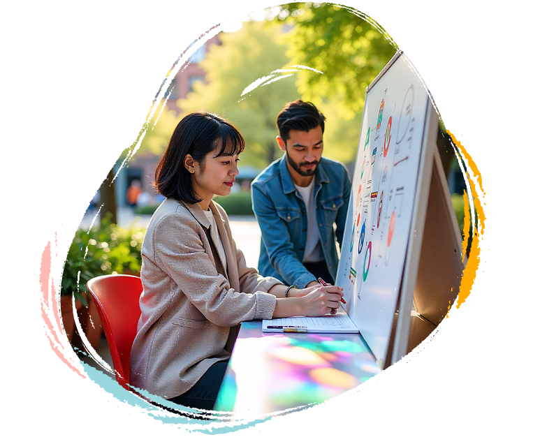 Collaborative design process - people working together on accessibility solutions